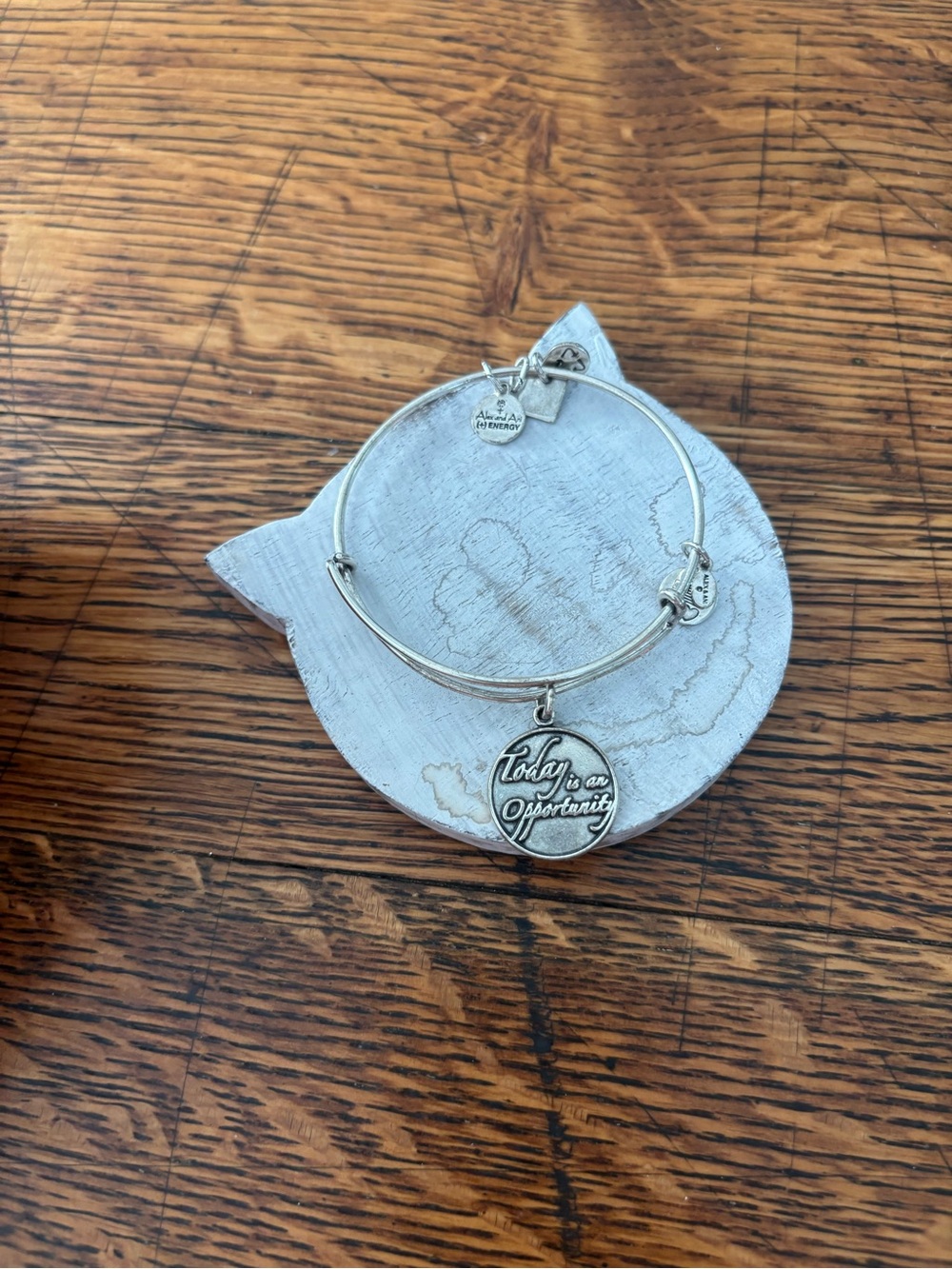 Alex and Ani 'Today is an Opportunity' Silver Charm Bangle